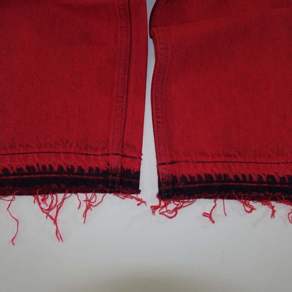 7 For All Mankind Men's Paxtyn Skinny Jeans Size 32 x 33 NWT Red Mid Rise Denim - Picture 3 of 9